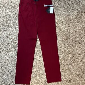 NWT Zac & Rachel Women's Skinny Pants in Deep Red